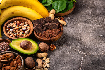 Products containing natural magnesium Mg