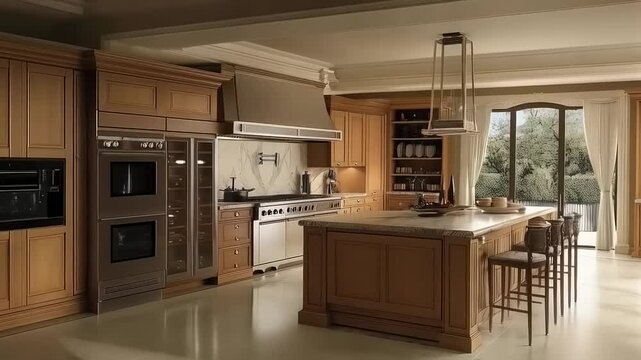 Exquisite custom kitchen showcasing luxury cabinetry and modern appliances in a spacious design