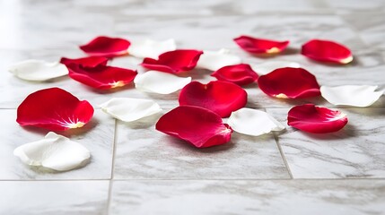 Blurry rose petals with a gentle warm glow surrounding them, evoking romance and softness.