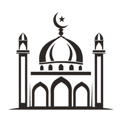 Islamic Mosque Silhouette Vector.