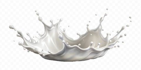 realistic 3d smooth milk splashes in the wave style  isolated on transparent background	
