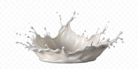 realistic 3d smooth milk splashes in the wave style  isolated on transparent background	
