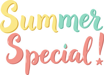 Fototapeta premium Summer Special Sale Offer Typography Vector Summer decorations