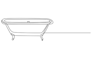 Standing Bathtub Continuous single line drawing