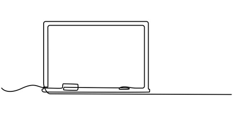 One continuous line drawing of whiteboard. Presentation board in simple line. Concept vector art for school, university or college. Editable stroke. Doodle line illustration.                          