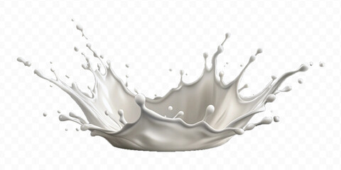 realistic 3d smooth milk splashes in the wave style  isolated on transparent background	
