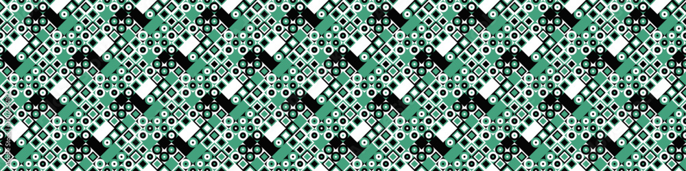 Poster horizontal geometric mosaic pattern background - seamless repeating abstract vector design from simp
