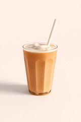 Iced Milk Tea &ndash; Creamy Thai-Style Tea in Clear Glass with Neutral Background.