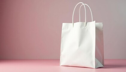 White canvas shopping bag, handles folded down , photography, cloth, illustration