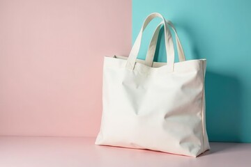 White cotton shopping tote bag, folded handles, cotton tote, cotton bag