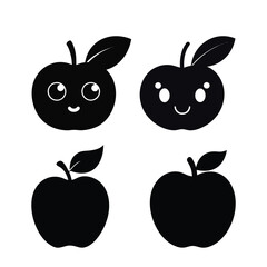 A solid black apple silhouette. apple 