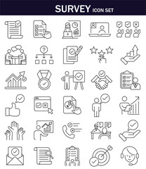 Fototapeta premium survey icon set. Editable stroke. Vector illustration. EPS 10.