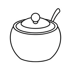 Lidded Sugar Bowl with Spoon Slot