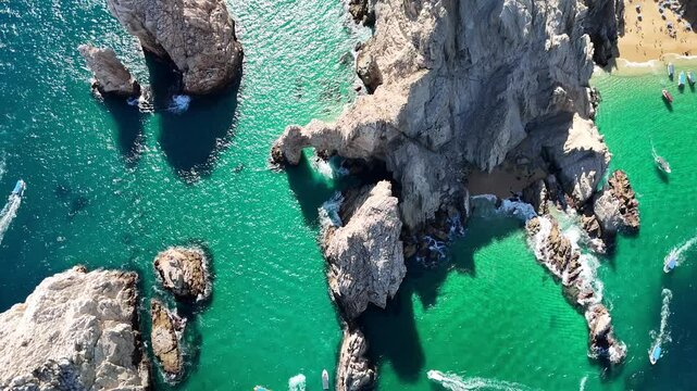 Aerial View of a Tropical Beach With Crystal Clear Turquoise Water