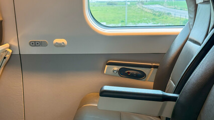 Train window view, tranquil countryside journey, armchair tales, nostalgia voyage, blissful...