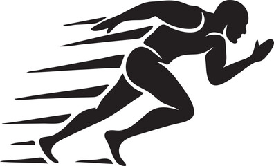 Runner in Action Silhouette Vector