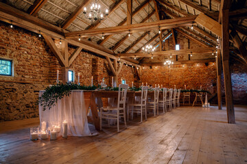 Fototapeta premium Magical barn wedding venue in Europe