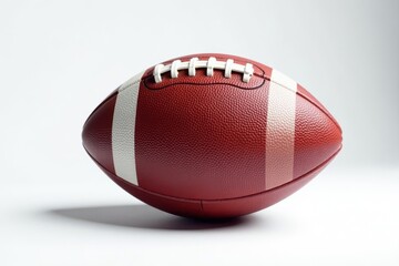 American football with shadow on a plain white backdrop, clear background, football background