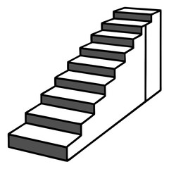 Steps leading upwards representing growth in minimalist style  
