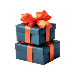 Festive wrapped gift box for birthday or celebration isolated on a transparent background.