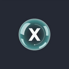 Obraz premium Glossy Letter x Logo Design