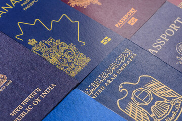 Passports of citizens of different countries of the world
