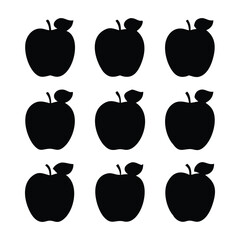 A solid black apple silhouette. 9 apple 