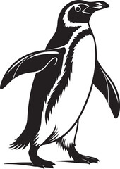 Penguin silhouette vector design on white background