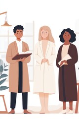 Obraz premium Community lawyers assist diverse individuals seeking legal support in nonprofit legal aid