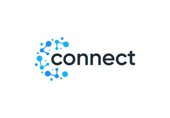 circle letter C global connect logo. network signal technology connectivity symbol icon vector design	

