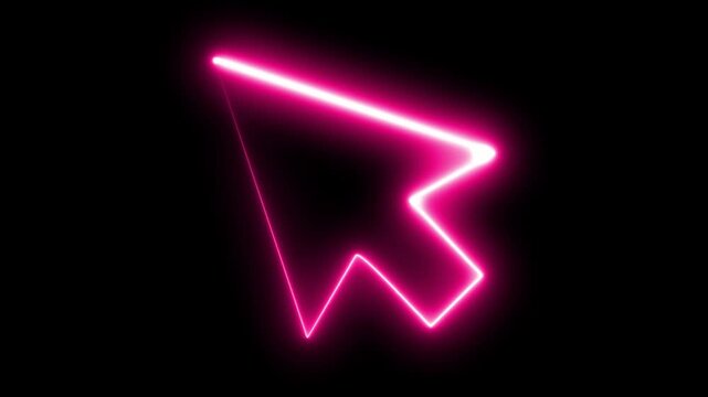 Animation of a mouse cursor in the shape of a pointer with a click, then a double click with the appearance of a circle on the impact of each click (alpha channel) nion red colur