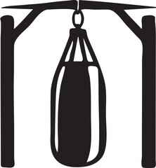 Heavy Boxing Punch Bag Silhouette Vector