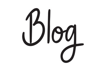 Blog lettering doodle hand drawn text. Blog posters or banner
