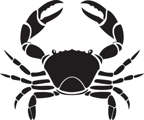 Crab silhouette clipart vector design black isolated on white background