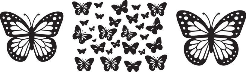 Butterfly Silhouettes Vector Set: Nature, Insect, Decorative and More