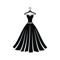 Wedding Dress Silhouette &ndash; Bridal Gown Vector Icon