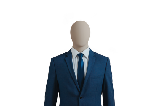 Business suit mannequin isolated on transparent background