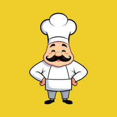 Chef cartoon Mascot Logo vector design