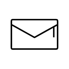 A simple, minimalist black outline icon of a closed envelope, perfect for representing mail, messages, or communication. This clean vector graphic is ideal for web design, app interfaces, and digital 