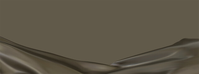 Luxury abstract Taupe background with ribbon silk elements. 3D vector illustration.