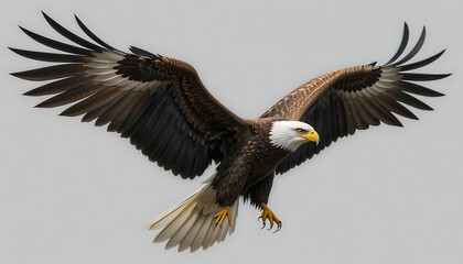 Obraz premium Spanish Imperial Eagle flying, huge wings spread in agile glide. Photorealistic detail, isolated on transparent background.