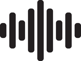 A clean, vector-based graphic of a simple audio waveform.