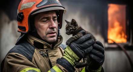 Firefighter Rescues Kitten from Burning Building A Symbol of Hope and Courage