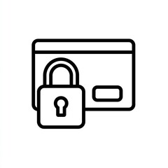 Secure Payment Icon with Lock on White Background
