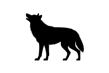 Howling wolf silhouette vector image illustration