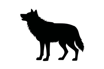 Black silhouette of a howling wolf illustration