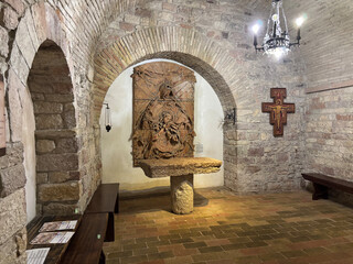 Little chapel in the assumed birthplace house of San Francesco or Saint Francis, Assisi, Italy.