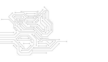 Circuit Board Hi Technology Grayscale Color Tone Pattern For Infographic Vector Background. 