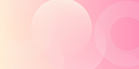 Minimalist banner background, pastel colorful, pink and yellow gradations. Circle effect style geometric, abstract background.