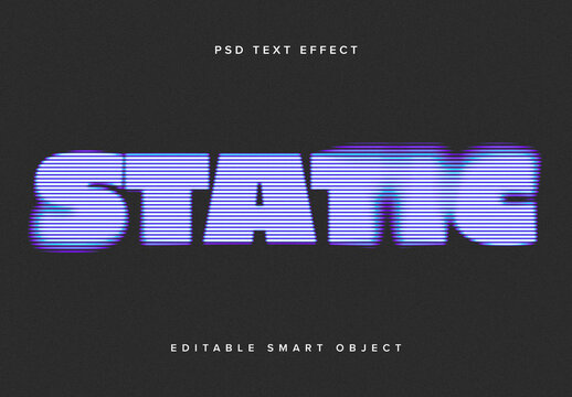 Blurred TV Glitch Text Effect Mockup